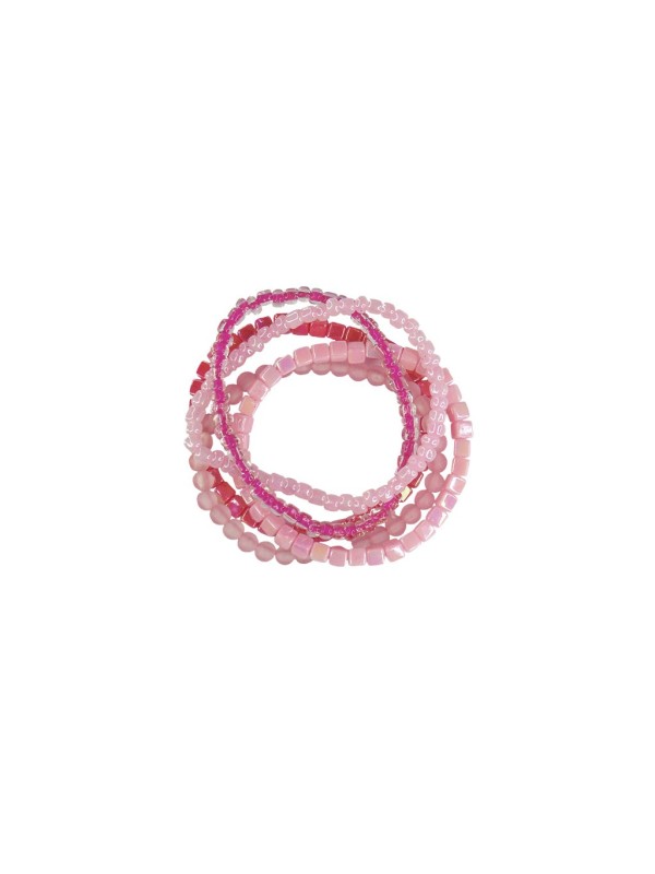 Bracelets perles mauve rose (x 5)