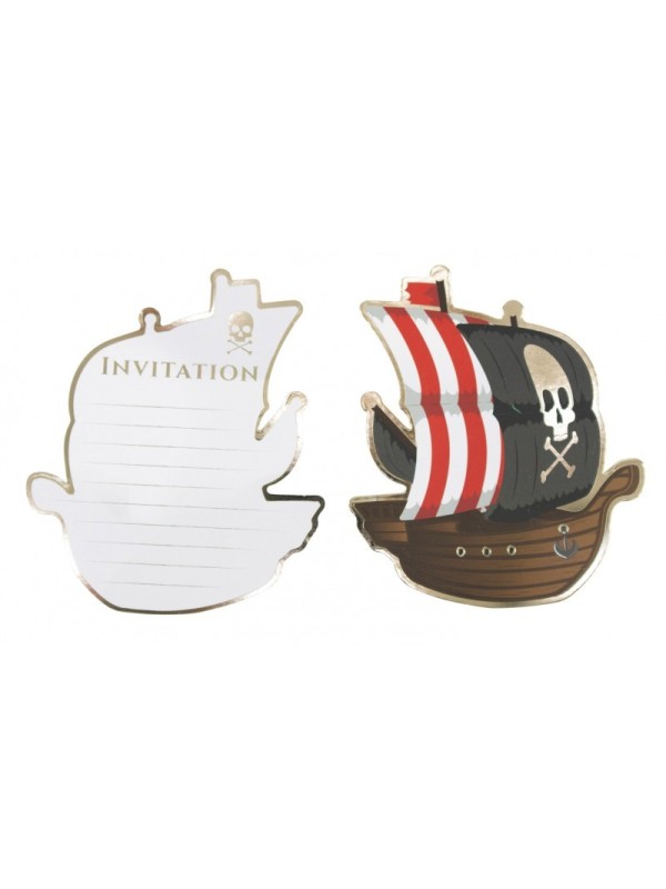 Invitations pirate (x 8)