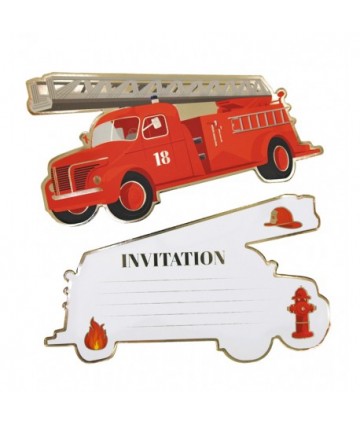 Invitations pompier (x 8)