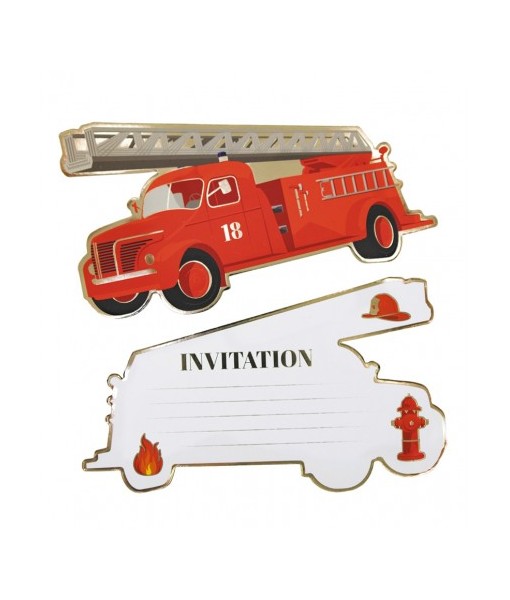 Invitations pompier (x 8)