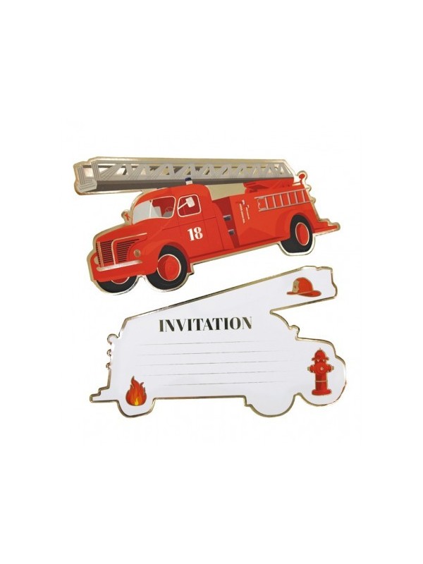 Invitations pompier (x 8)