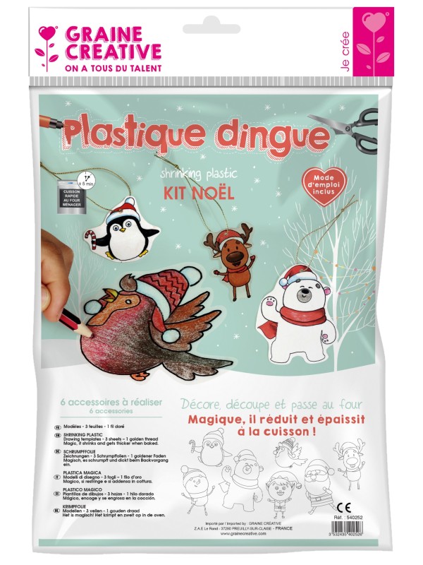 Kit plastique dingue décorations Noël x 7