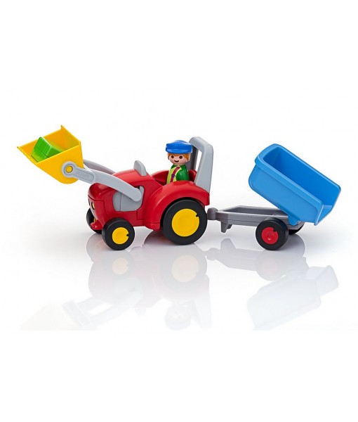 playmobil tracteur remorque vert