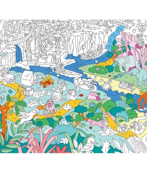 Poster géant à colorier - Jungle