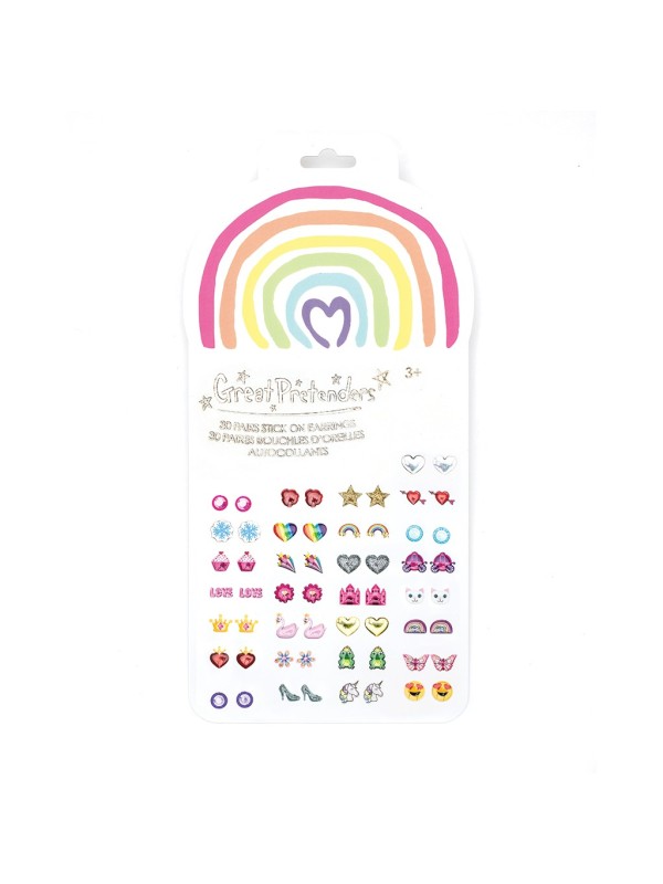 Boucles d'oreille autocollantes arc-en-ciel