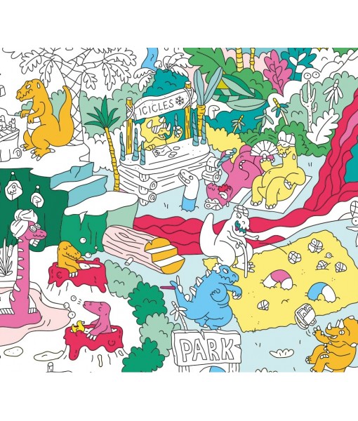 Poster géant à colorier - Dinos
