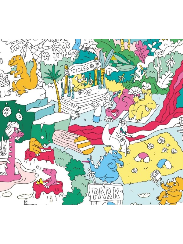 Poster géant à colorier - Dinos