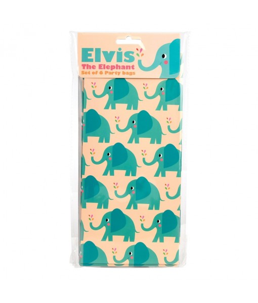 Sachets cadeaux d'invités Elvis the elephant (x 6 sachets)