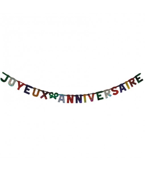 Guirlande joyeux anniversaire hologramme 2 m