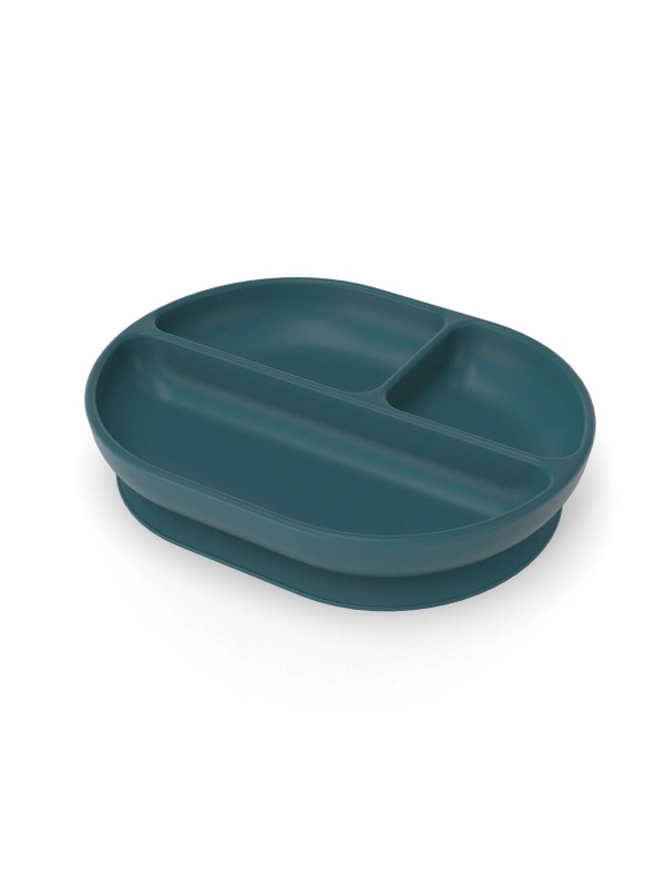 Assiette compartimentée bleue