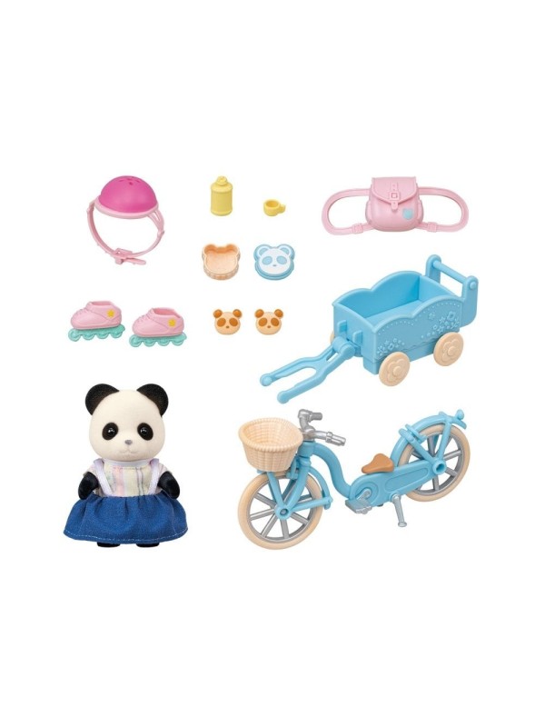 Fille panda et son vélo