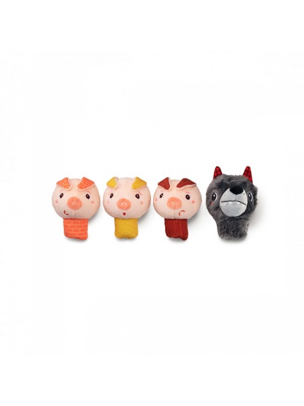 Marionnettes à doigt Le loup et les 3 petits cochons