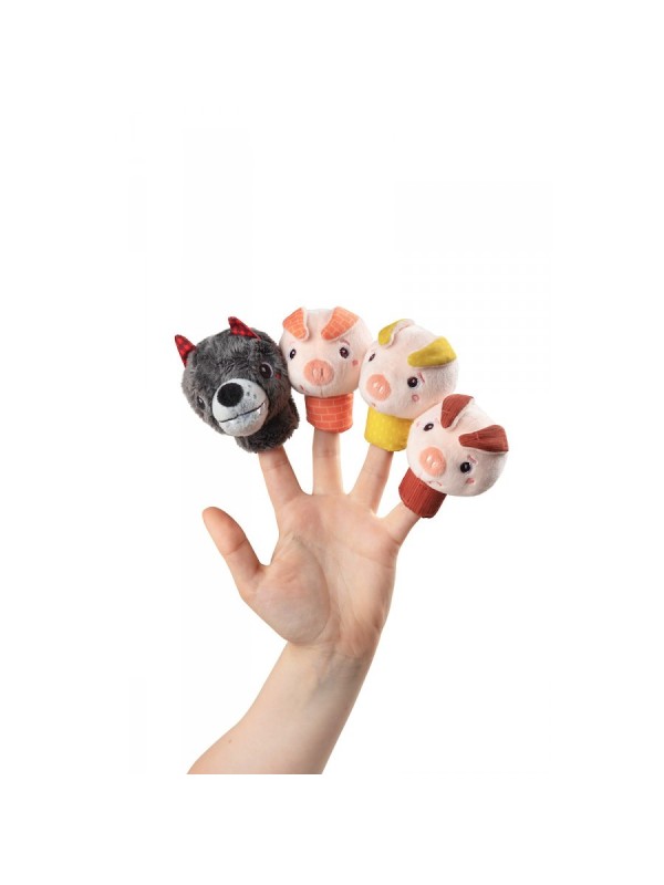 Marionnettes à doigt Le loup et les 3 petits cochons
