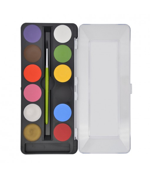 Palette maquillage kermesse 12 couleurs + 1 pinceau