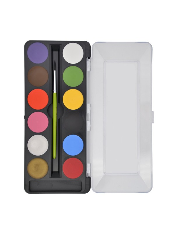 Palette maquillage kermesse 12 couleurs + 1 pinceau