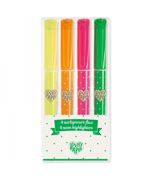 4 surligneurs fluo