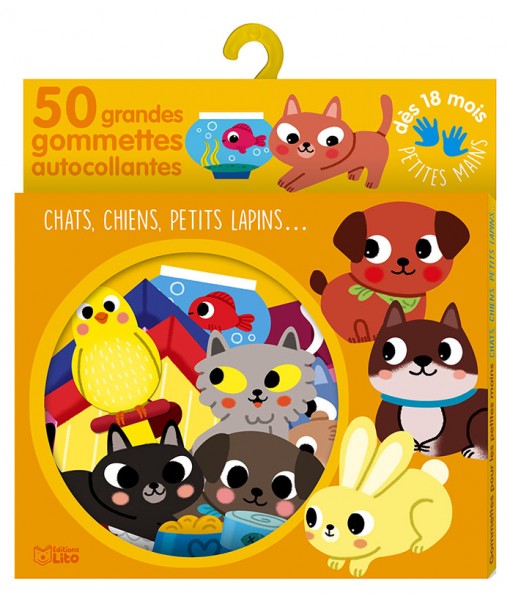 Gommettes petites mains Chats, chiens, petits lapins