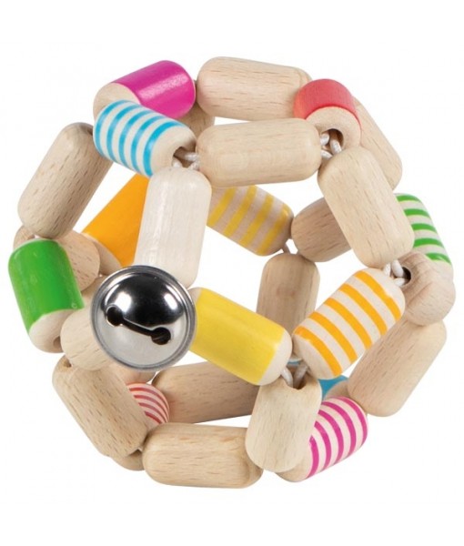 Hochet balle flexible rayé