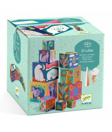 10 cubes animaux sauvages
