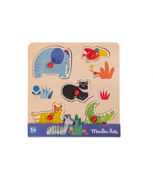 Puzzle encastrement 5 animaux Les Toupitis