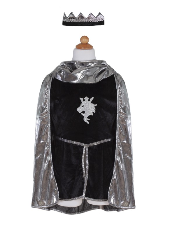 Chevalier argent (tunique+cape+couronne) 9-10 ans