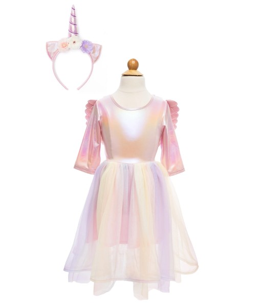 Robe de licorne avec ailes et coiffe 3-4 ans