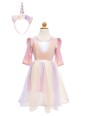 Robe de licorne avec ailes et coiffe 5-6 ans
