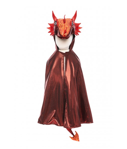 Cape de dragon rouge irisé 3-4 ans