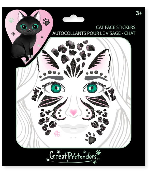 Autocollants pour le visage - chat noir