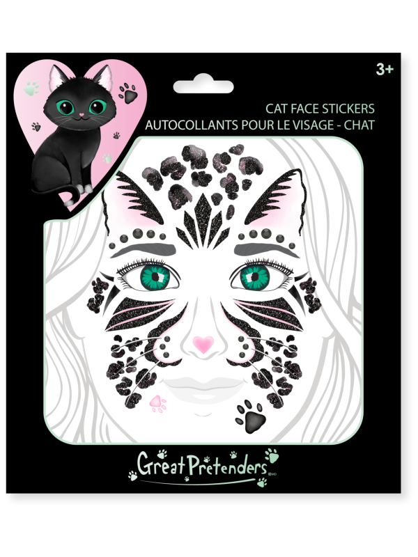 Autocollants pour le visage - chat noir