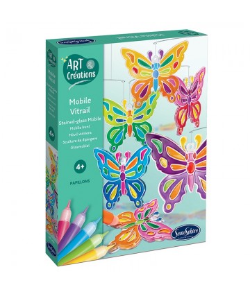 Mobile vitrail papillons