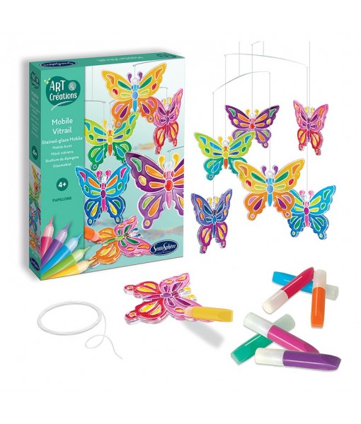 Mobile vitrail papillons