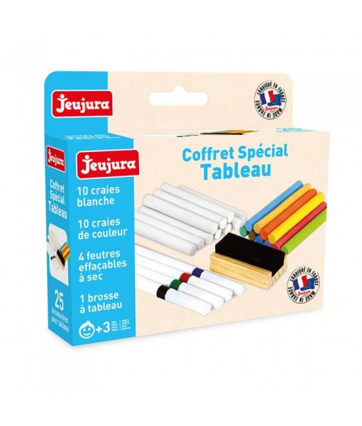 Coffret spécial tableau (craies, feutres, brosse)