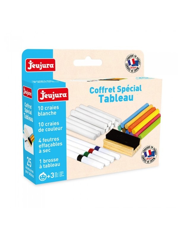 Coffret spécial tableau (craies, feutres, brosse)