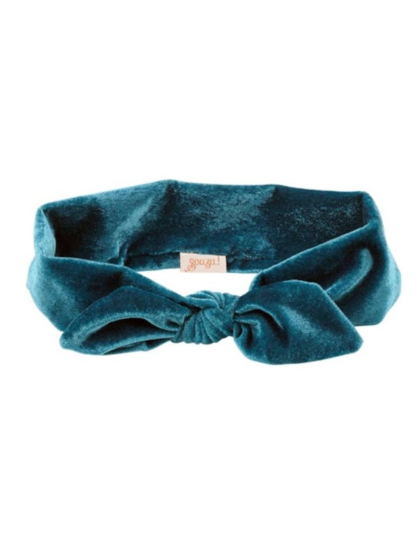 Bandeau Titia velours bleu