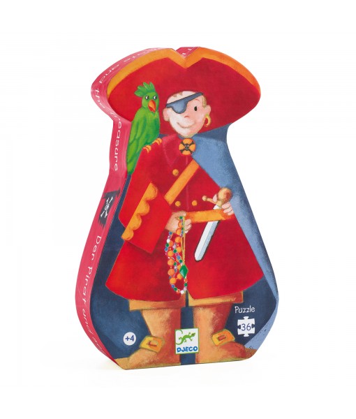 Puzzle silhouette Le pirate et son trésor - 36 pièces