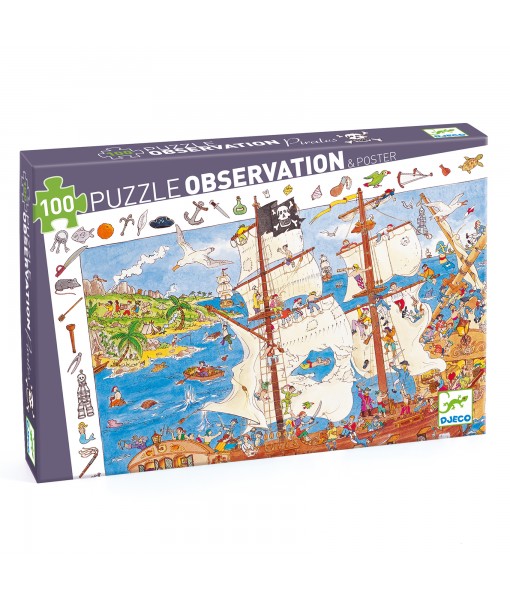 Puzzle observation Les pirates - 100 pièces