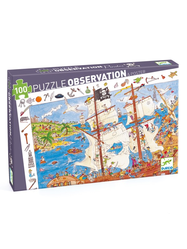 Puzzle observation Les pirates - 100 pièces