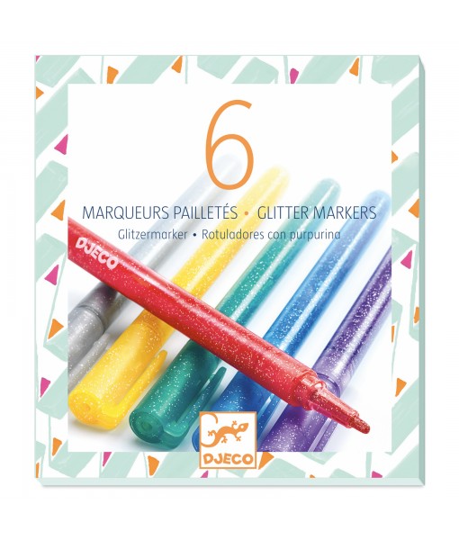 Marqueurs pailletés - boîte de 6