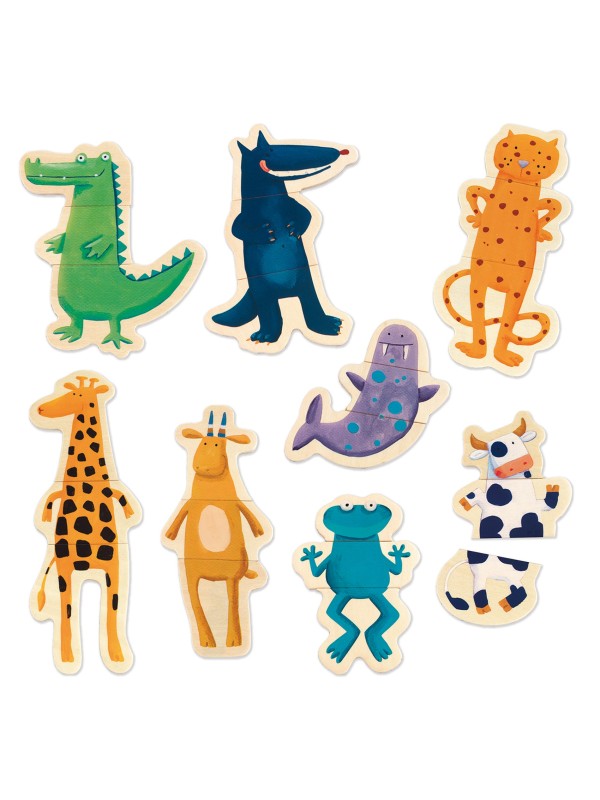 Magnétiques en bois - Crazy animaux