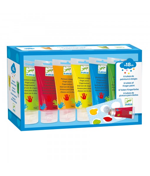 Peinture à doigts - boîte de 6 tubes