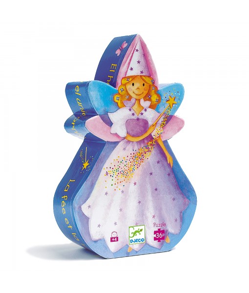 Puzzle silhouette La fée et la licorne - 36 pièces