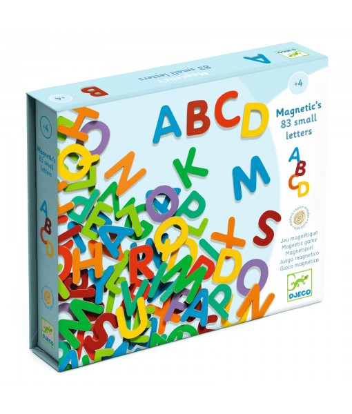 Magnétiques en bois - 83 petites lettres