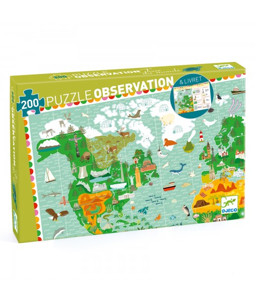 Puzzle Tour du monde 200 pièces + livret