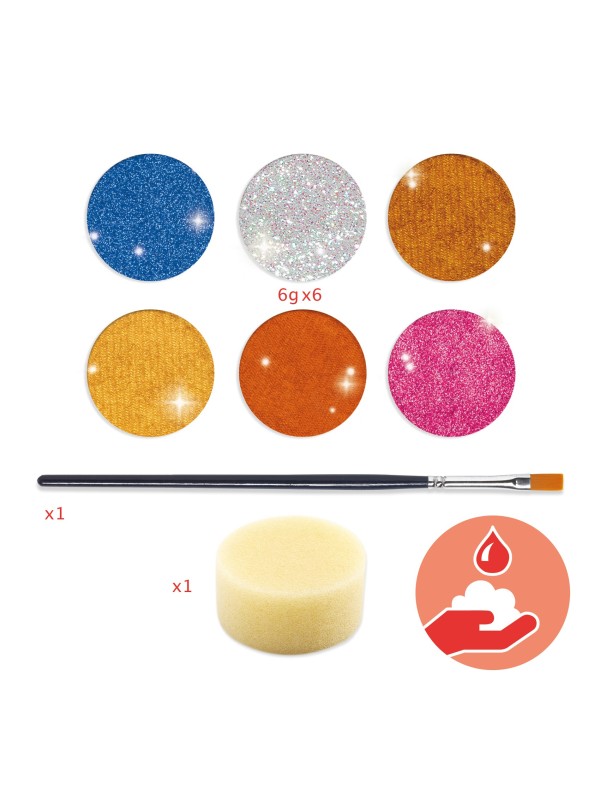 Palette maquillage 6 couleurs - effet métal
