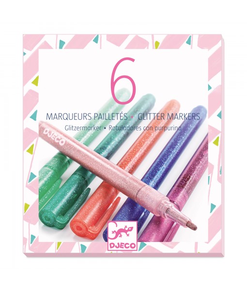Marqueurs pailletés sweet - boîte de 6