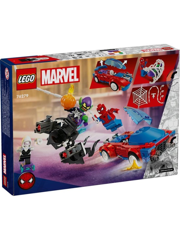Lego marvel - La voiture de course de Spiderman contre le bouffon vert venomisé