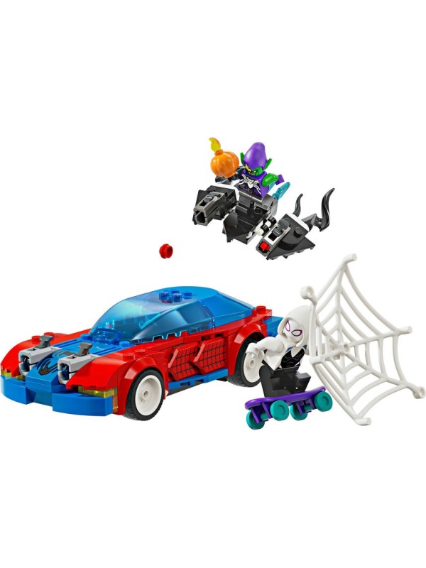 Lego marvel - La voiture de course de Spiderman contre le bouffon vert venomisé