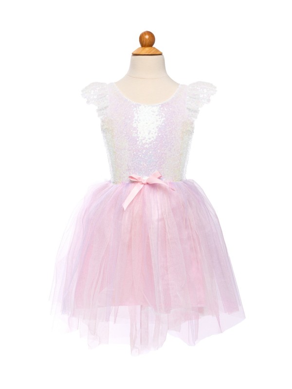 Robe et coiffe de licorne dreamy rose et brillant 7-8 ans