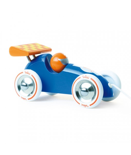 Voiture de course bleue à tirer